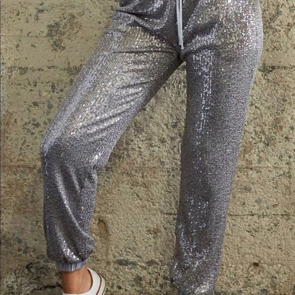 Disco Time Sequin Jogger Pants - Picture 2 of 2